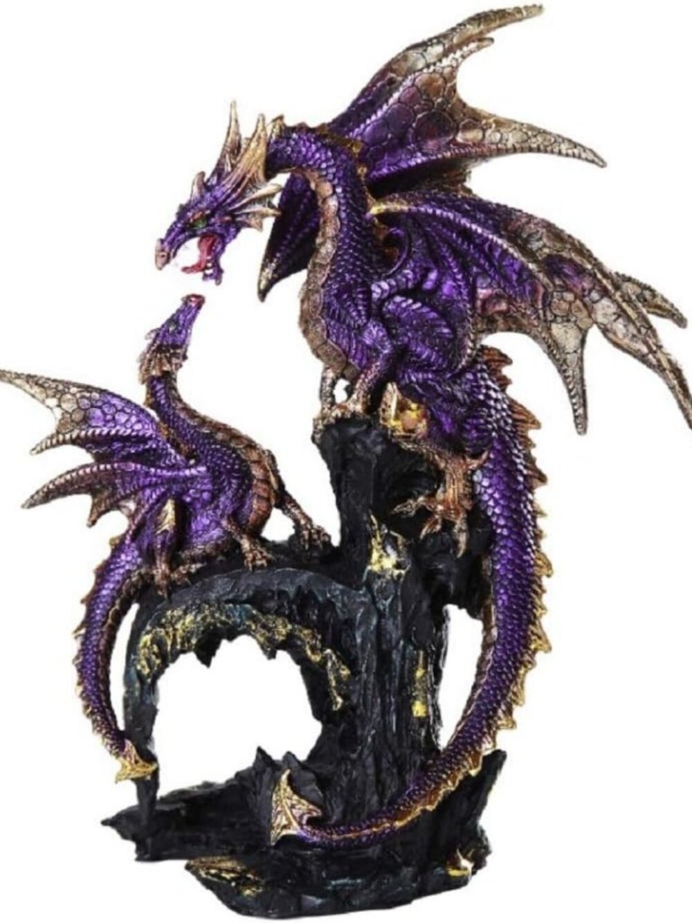 Stunning 9-Inch Royal Purple Dragon Family Collectible Figurine - Unique Home